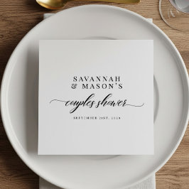 Servilleta De Papel Clásica Ducha de Novia para Parejas con Letra Eleg