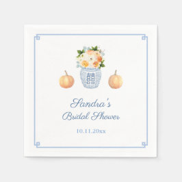 Servilleta De Papel Clásica fiesta de ducha nupcial de flores de otoño