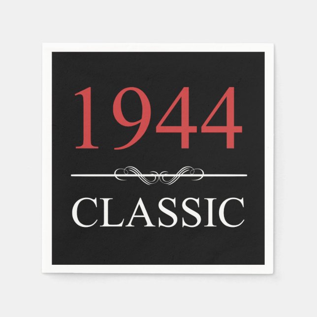 Servilleta De Papel Clásico 1944 80º cumpleaños (Anverso)