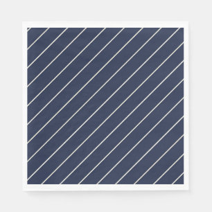 Servilleta De Papel Clásico Azul Marino Svelte Marfil Rayas Finas