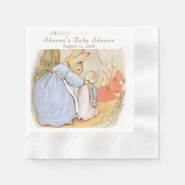 Servilleta De Papel Clásico Baby Shower de Peter Rabbit (Anverso)