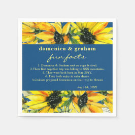 Servilleta De Papel Clásico Blue Sunflower Boda Fun Facts Napkins