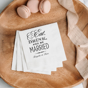 Servilleta De Papel Clásico Boda Comer Beber Casarse