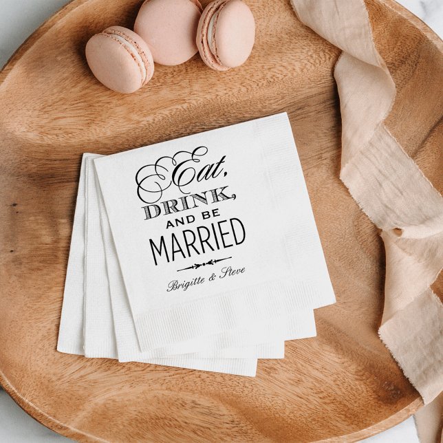 Servilleta De Papel Clásico Boda Comer Beber Casarse (Subido por el creador)
