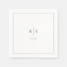 Servilleta De Papel Clásico Boda verde oscuro y polvoriento