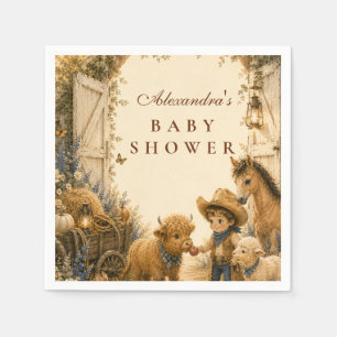 Servilleta De Papel Clásico Chico Occidental Boho Baby Shower