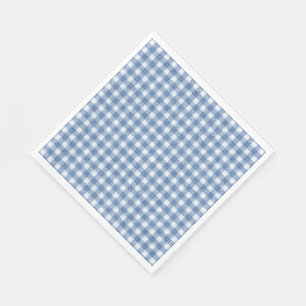 Servilleta De Papel Clásico Cuadro Gingham Azul y Blanco