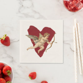 Servilleta De Papel Clásico Cupido Romántico Moderno Boda Elegante