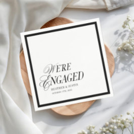 Servilleta De Papel Clásico de blanco y negro Formal estamos compromet