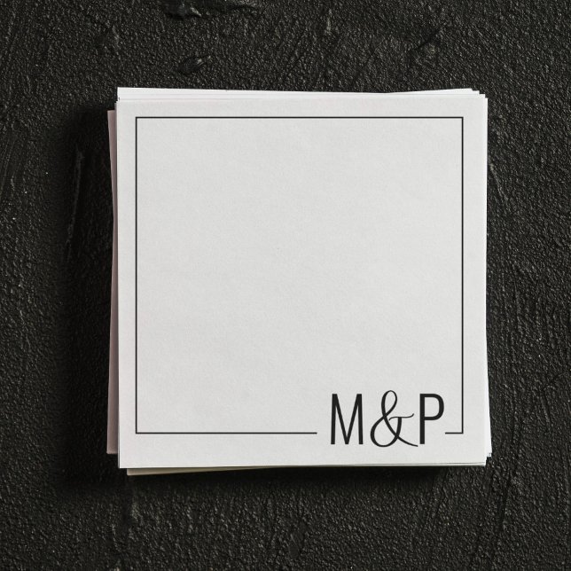 Servilleta De Papel Clásico de Boda mínimo negro y blanco (Subido por el creador)