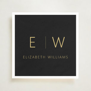 Servilleta De Papel Clásico elegante moderno Minimalista oro negro