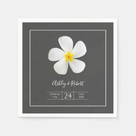 Servilleta De Papel Clásico formal moderno, blanco sobre gris oscuro, 