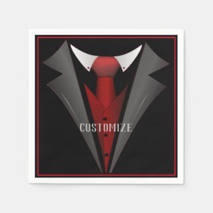 Servilleta De Papel Clásico Gentleman Red Tie 2