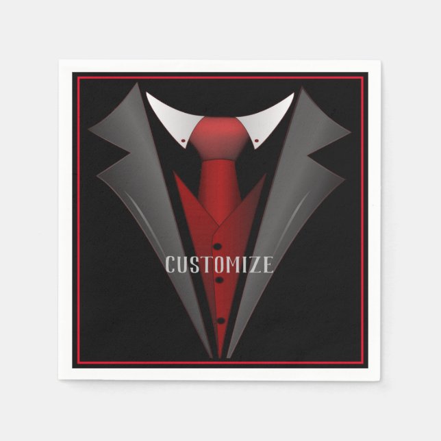 Servilleta De Papel Clásico Gentleman Red Tie 2 (Anverso)