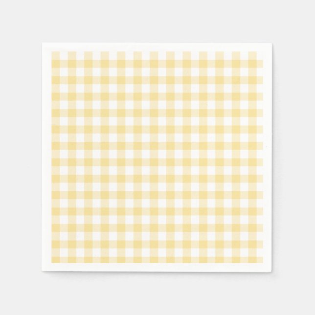 Servilleta De Papel Clásico Gingham Amarillo (Anverso)