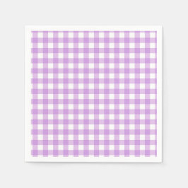 Servilleta De Papel Clásico Gingham Check Plaid Pattern Lilac