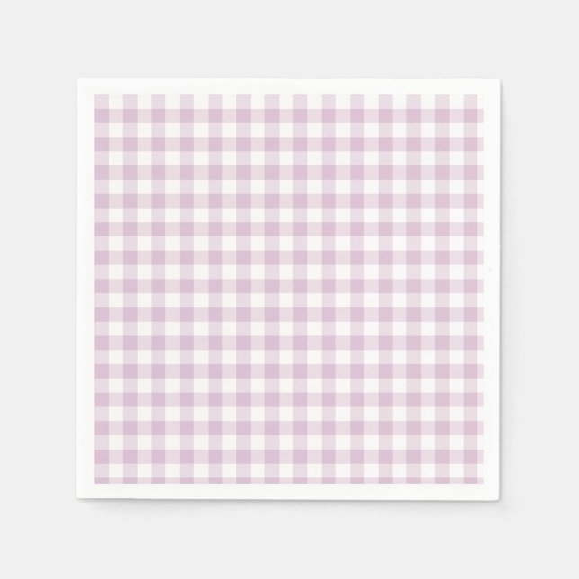 Servilleta De Papel Clásico Gingham de Otoño Temprano | Lila Cálido (Anverso)