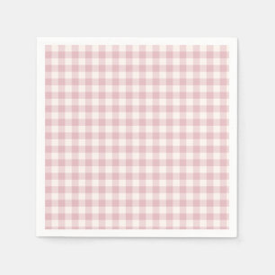 Servilleta De Papel Clásico Gingham de Otoño Temprano Rosa Silenciad