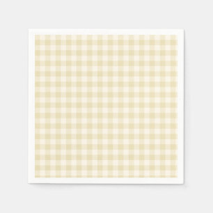 Servilleta De Papel Clásico Gingham de Otoño Temprano Trigo Dorado