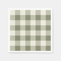 Clásico Green Farmhouse Gingham Style Napkins