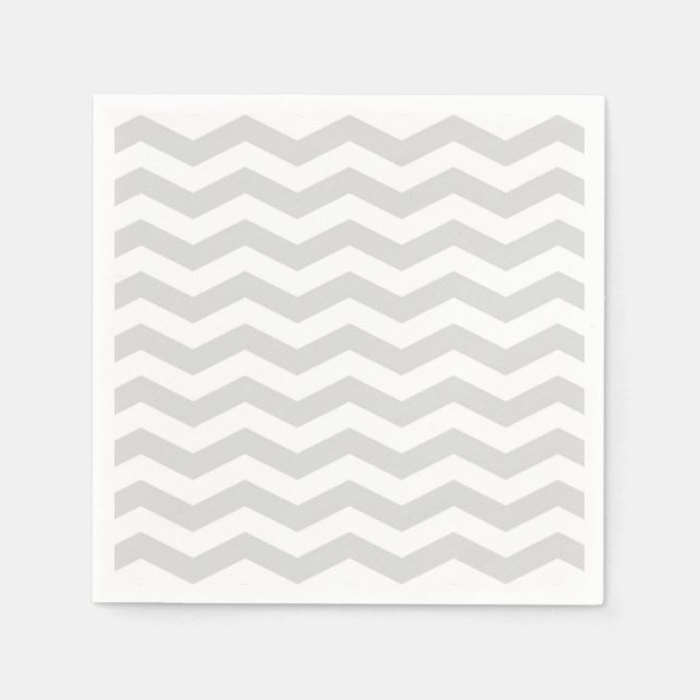 Servilleta De Papel Clásico Lt Blanco Gris Delgado Patrón Zig-Zag Chev (Anverso)