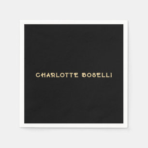 Servilleta De Papel Clásico Minimalista Profesional Color Negro Oro