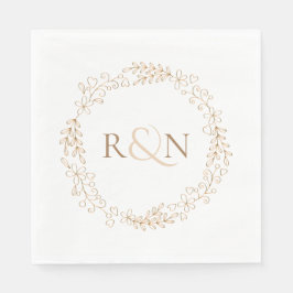 Servilleta De Papel Clásico Monograma Laurel Garland