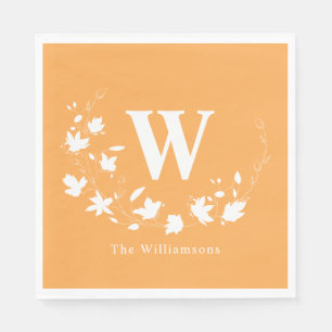 Servilleta De Papel Clásico Nombre Monogramado Amarillo de guirnalda b