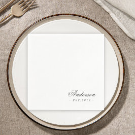 Servilleta De Papel Clásico Nombre Personalizado Boda Letra Elegante