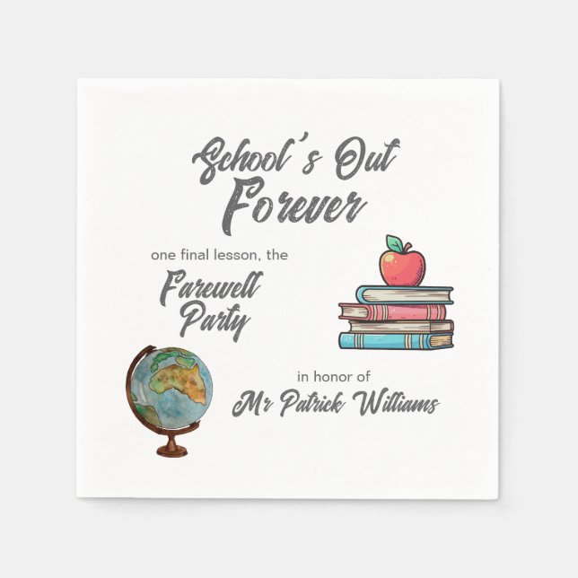 Servilleta De Papel Clásico nostálgico de retiro de profesores (Anverso)