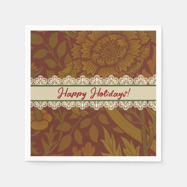 Servilleta De Papel Clásico nostálgico William Morris. Fiesta de oro (Anverso)