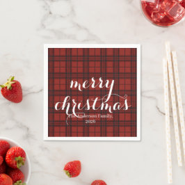 Servilleta De Papel Clásico Plaid Feliz Navidad Festivo - 