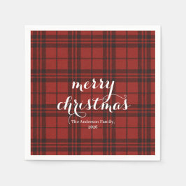 Servilleta De Papel Clásico Plaid Feliz Navidad Festivo - 