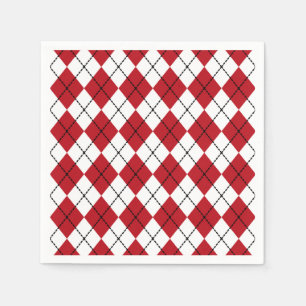 Servilleta De Papel Clásico Rojo Argyle Barbacoa Pícnic Verano 