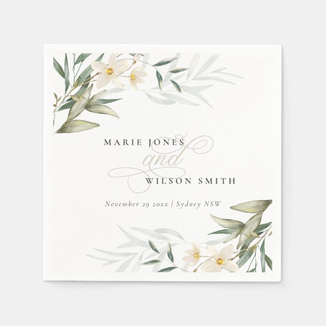 Servilleta De Papel Clásico Rústico Boda Floral Bunch (Anverso)