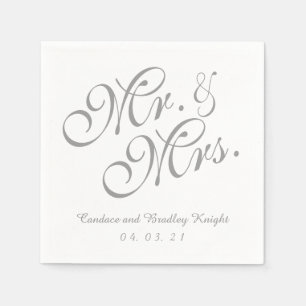 Servilleta De Papel Clásico Sr. y Sra. Gray Boda Paper Napkins