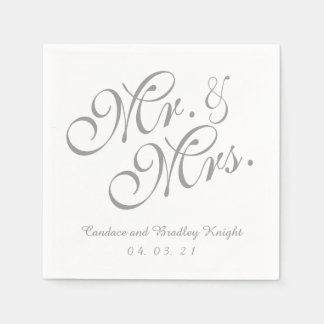 Servilleta De Papel Clásico Sr. y Sra. Gray Boda Paper Napkins