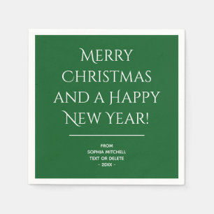 Servilleta De Papel Clásico tradicional Verde Feliz Navidad