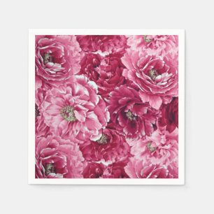 Servilleta De Papel Clásicos Clusters de Peonies Rosados   Napkins flo