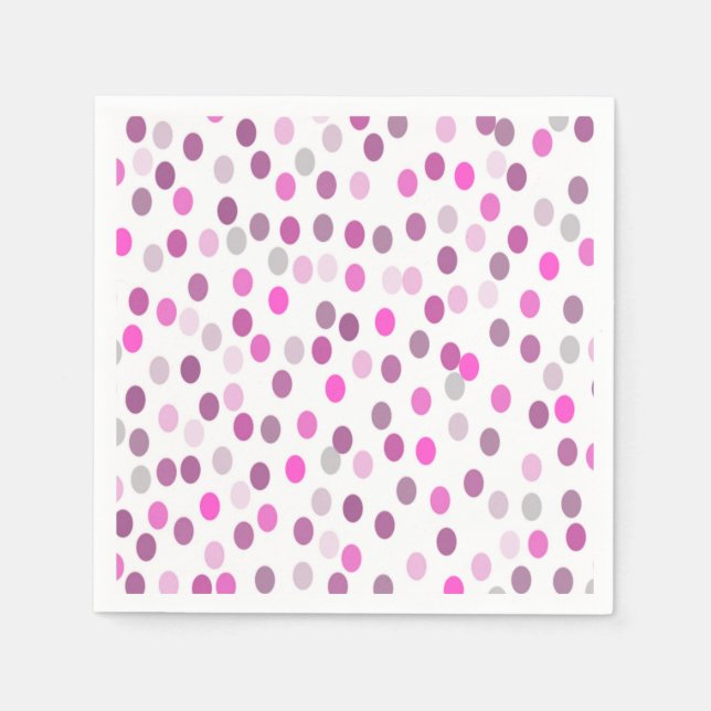Servilleta De Papel Clásicos puntos de polka rosa en blanco (Anverso)