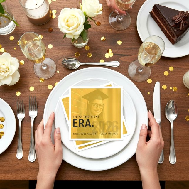 Servilleta De Papel Class of 2026 Golden Photo (Subido por el creador)