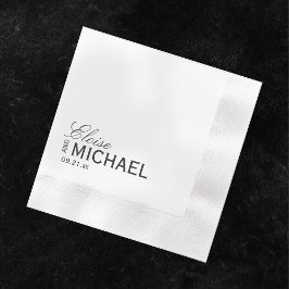 Servilleta De Papel Classic Black Calligraphy Formal Wedding