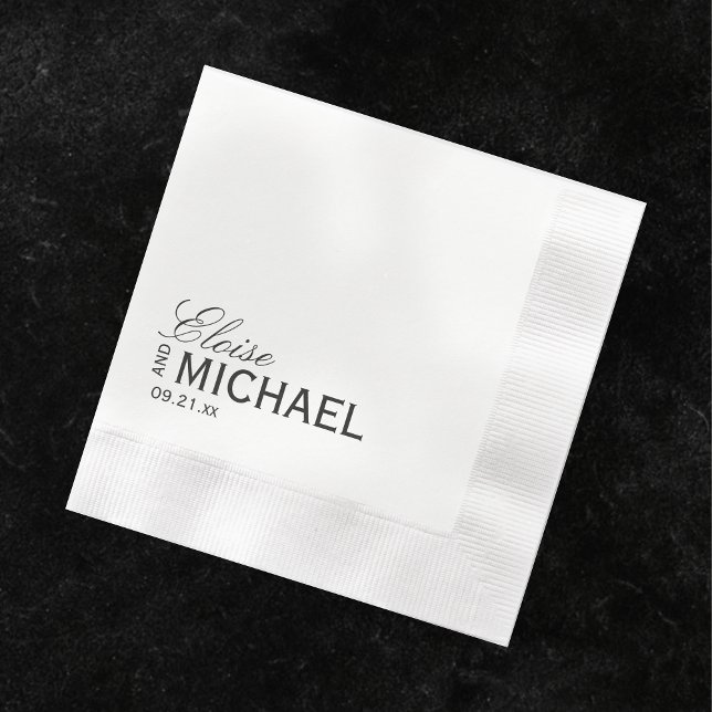 Servilleta De Papel Classic Black Calligraphy Formal Wedding (Accent your formal affair with these Classic Black Calligraphy Formal Wedding Napkins! )