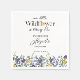 Servilleta De Papel Classic Blue Our Little Wildflower 1st Birthday