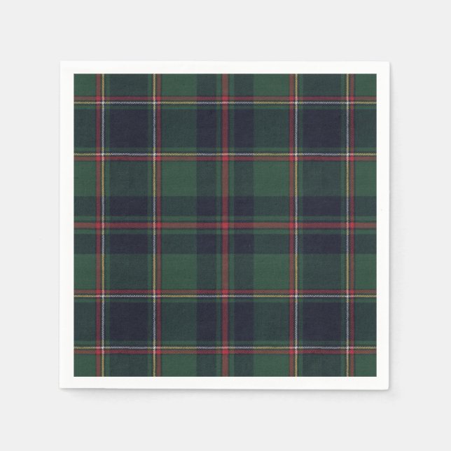 Servilleta De Papel Classic Dark Blue Red Green Plaid Pattern (Anverso)