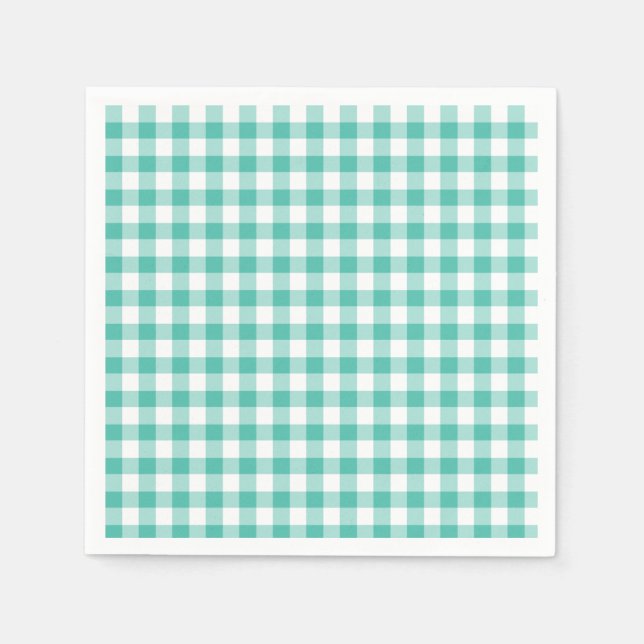 Servilleta De Papel Classic Gingham Bluegrass Green (Anverso)