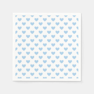 Servilleta De Papel Classic Hearts Baby Azul - Blanco