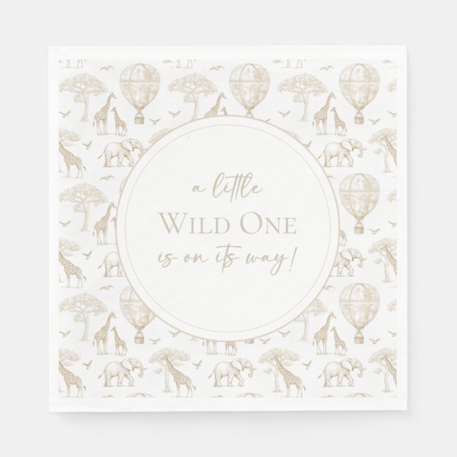 Servilleta De Papel Classic Little Wild One Baby Shower Toile (Anverso)