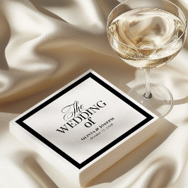 Servilleta De Papel Classic Luxe | Elegante Boda blanco y negro