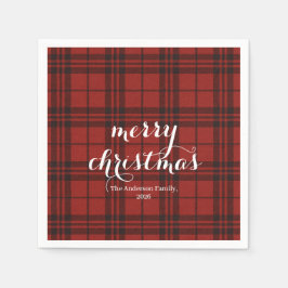 Servilleta De Papel Classic Plaid Merry Christmas Festive - 